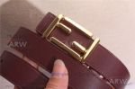 AAA Replica Cheap Fendi Brown Leather Belt - Gold Double F Buckle